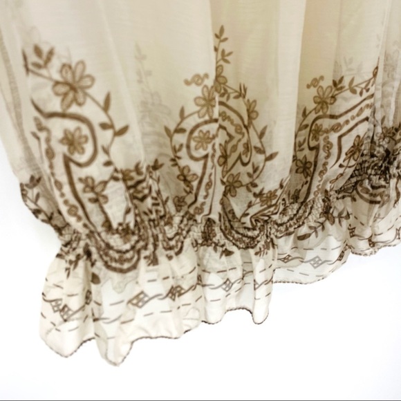 UNIT Romantic Boho Chic Floral Chiffon Top Sz Sm - Picture 5 of 10